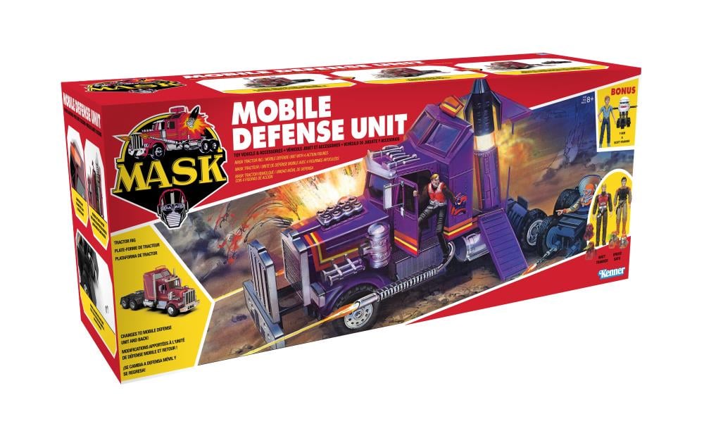 M.A.S.K. Mobile Defense Unit with Matt Trakker, Bruce Sato, Scott Trakker, and T-Bob