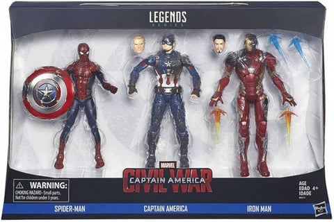 Marvel Legends Civil War 3 Pack (Spider-Man, Captain America, Iron Man)