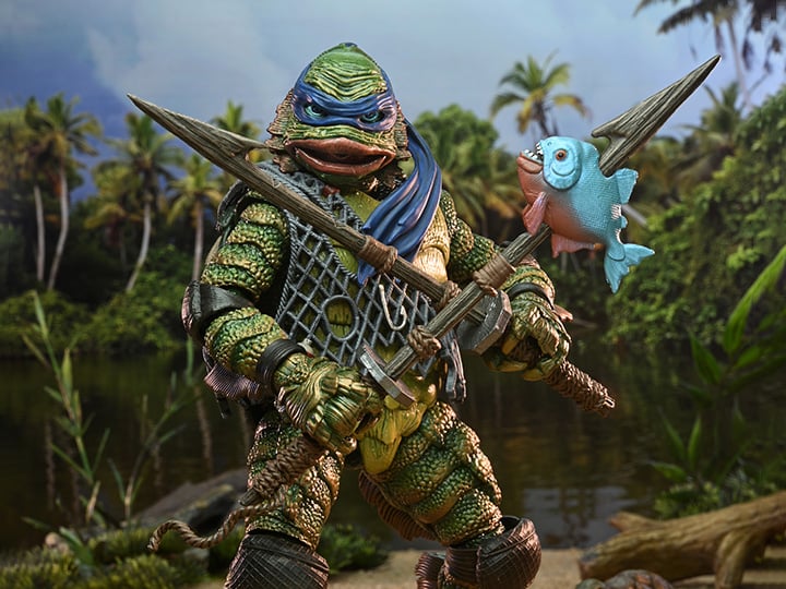 NECA Teenage Mutant Ninja Turtles X Universal Monsters Ultimate Leonardo as The Creature From The Black Lagoon