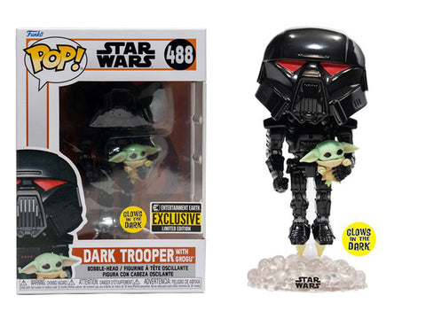 Funko Pop! Vinyl Star Wars 488 Dark Trooper with Grogu (GITD) (Exclusive)