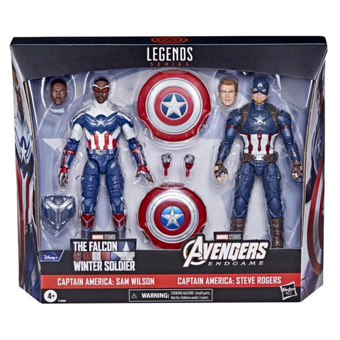 Marvel Legends Captain America (Sam Wilson) and Captain America (Steve Rogers) 2 pack